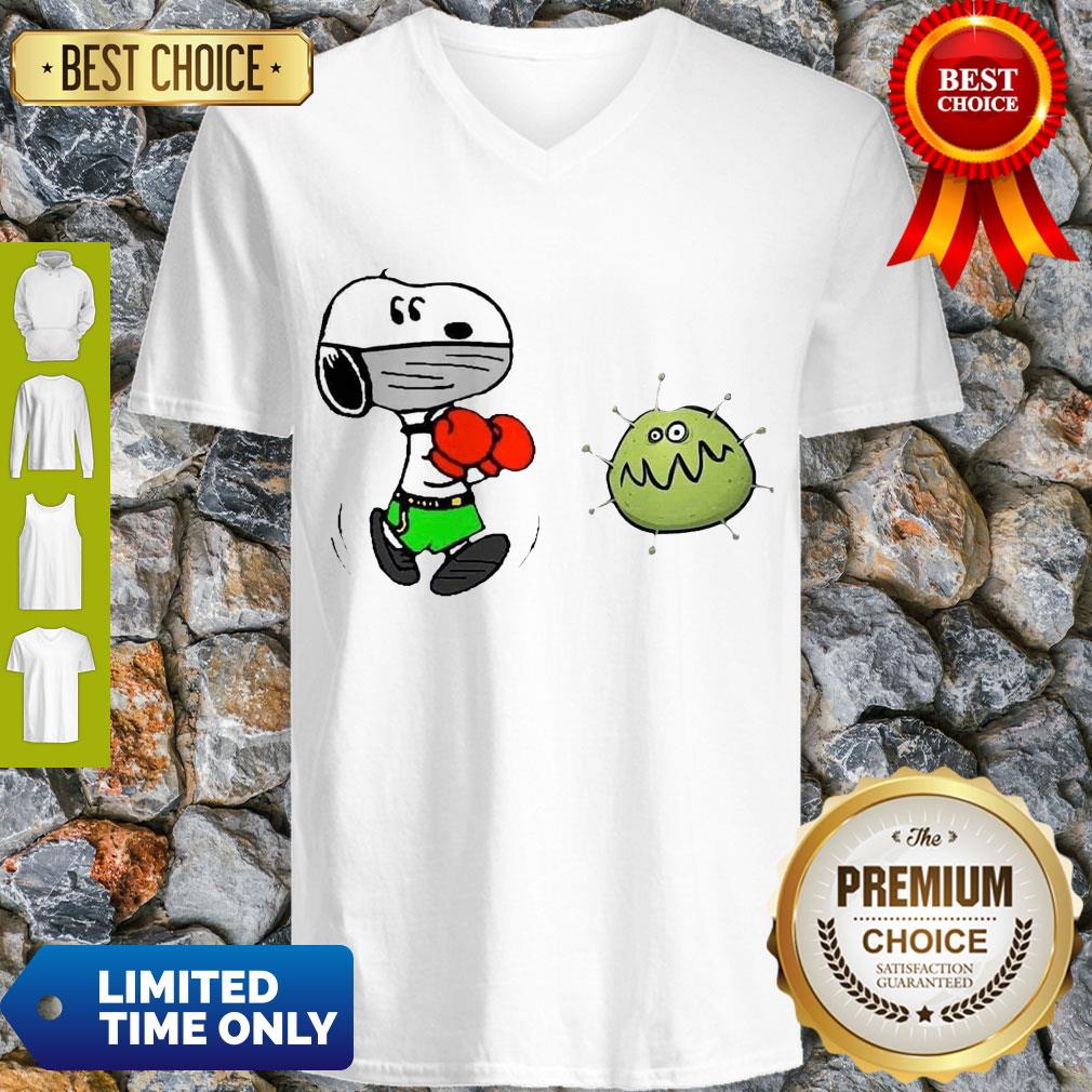 Nice Snoopy Boxing Virus Corona V-neck