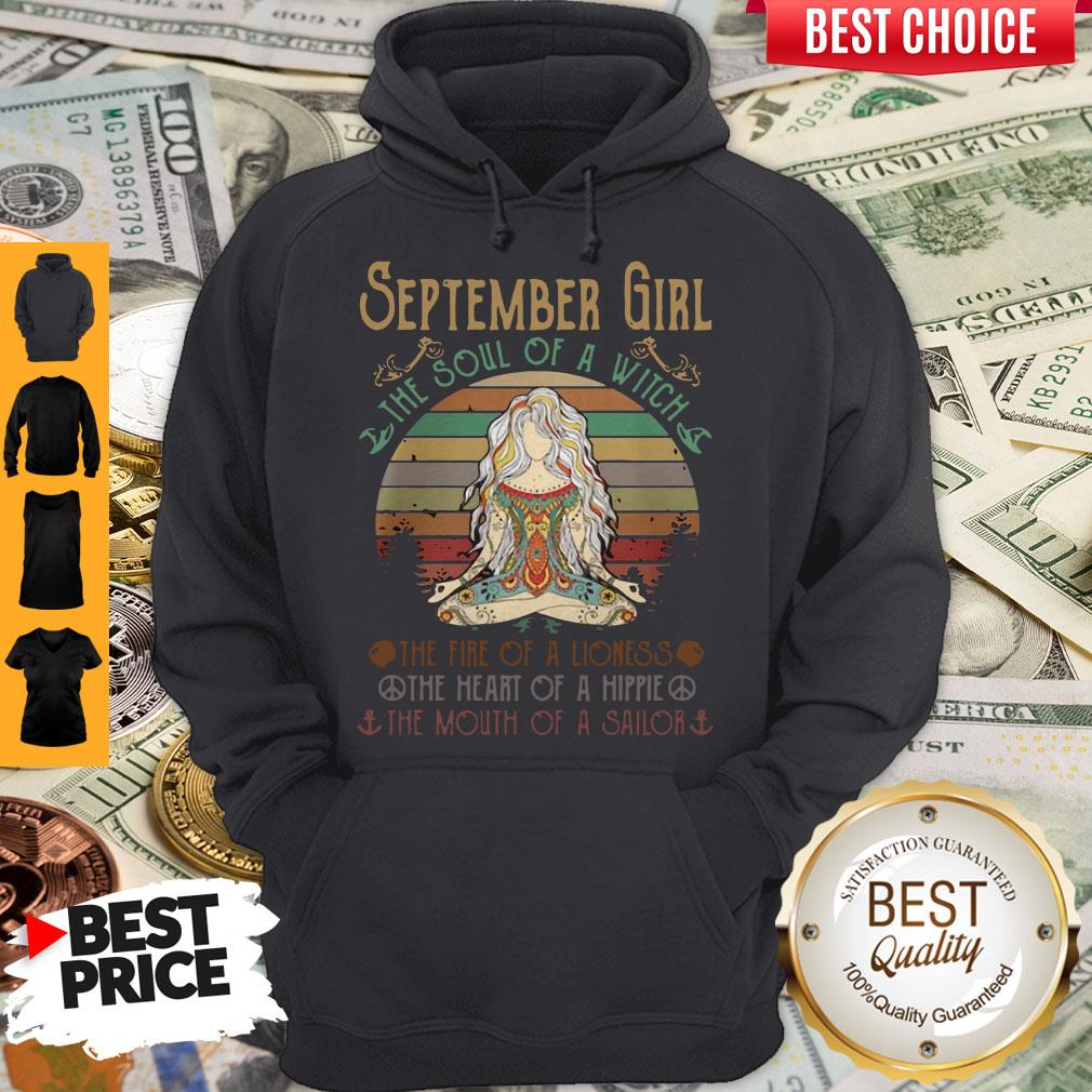 Top Vintage Yoga September Girl The Soul Of The Witch Hoodie