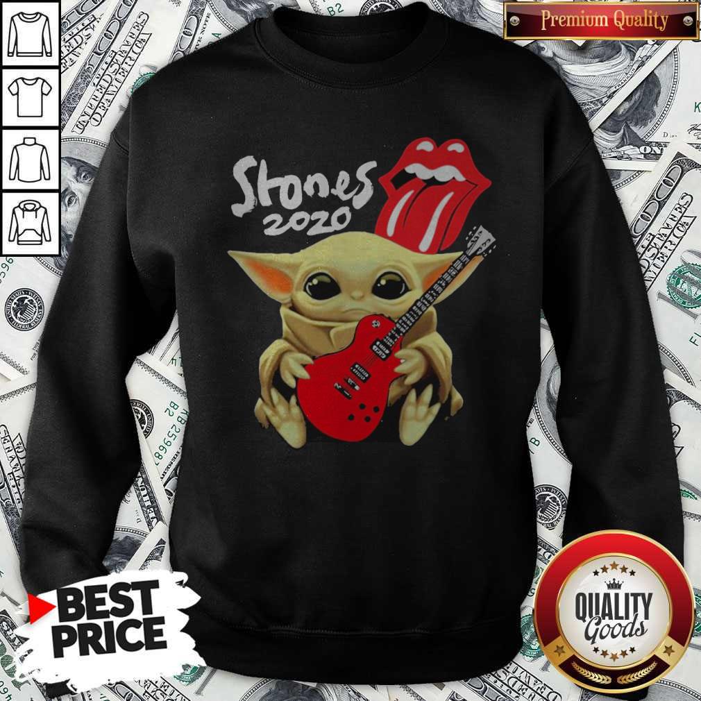 Awesome Baby Yoda Hug The Rolling Stones Sweatshirt