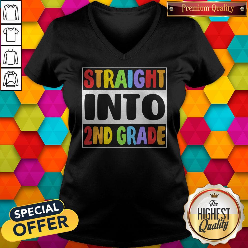 Funny LGBT Straight Into 2nd Grade V-neck