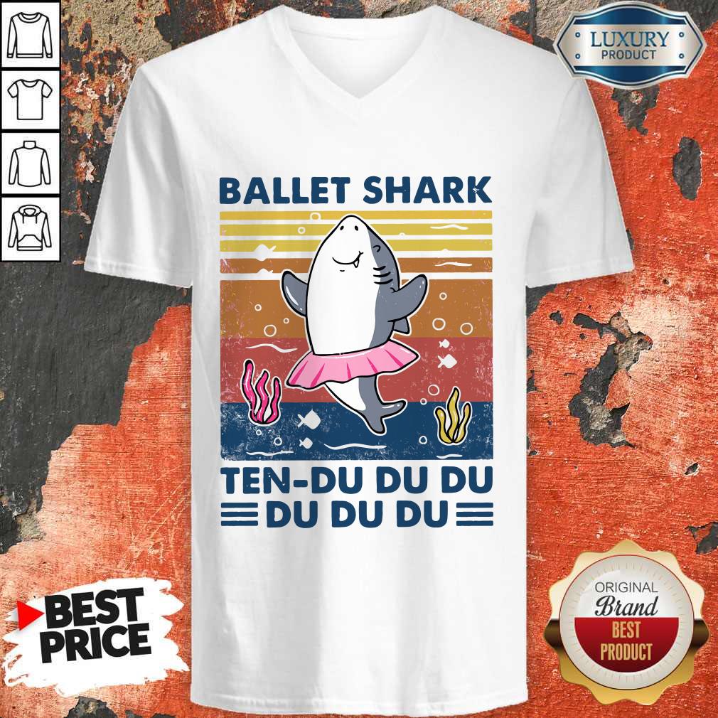 Nice Ballet Shark Ten Du Du Du Du Du Du Vintage V-neck