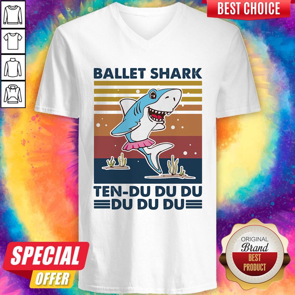 Nice Ballet Shark Ten-Du Du Du Du Du Du Vintage V-neck