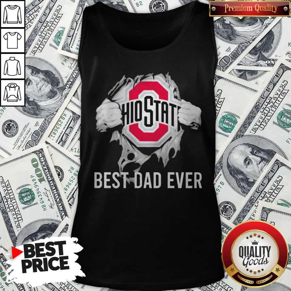 Premium Blood Inside Me Ohio State Best Dad Ever Tank Top