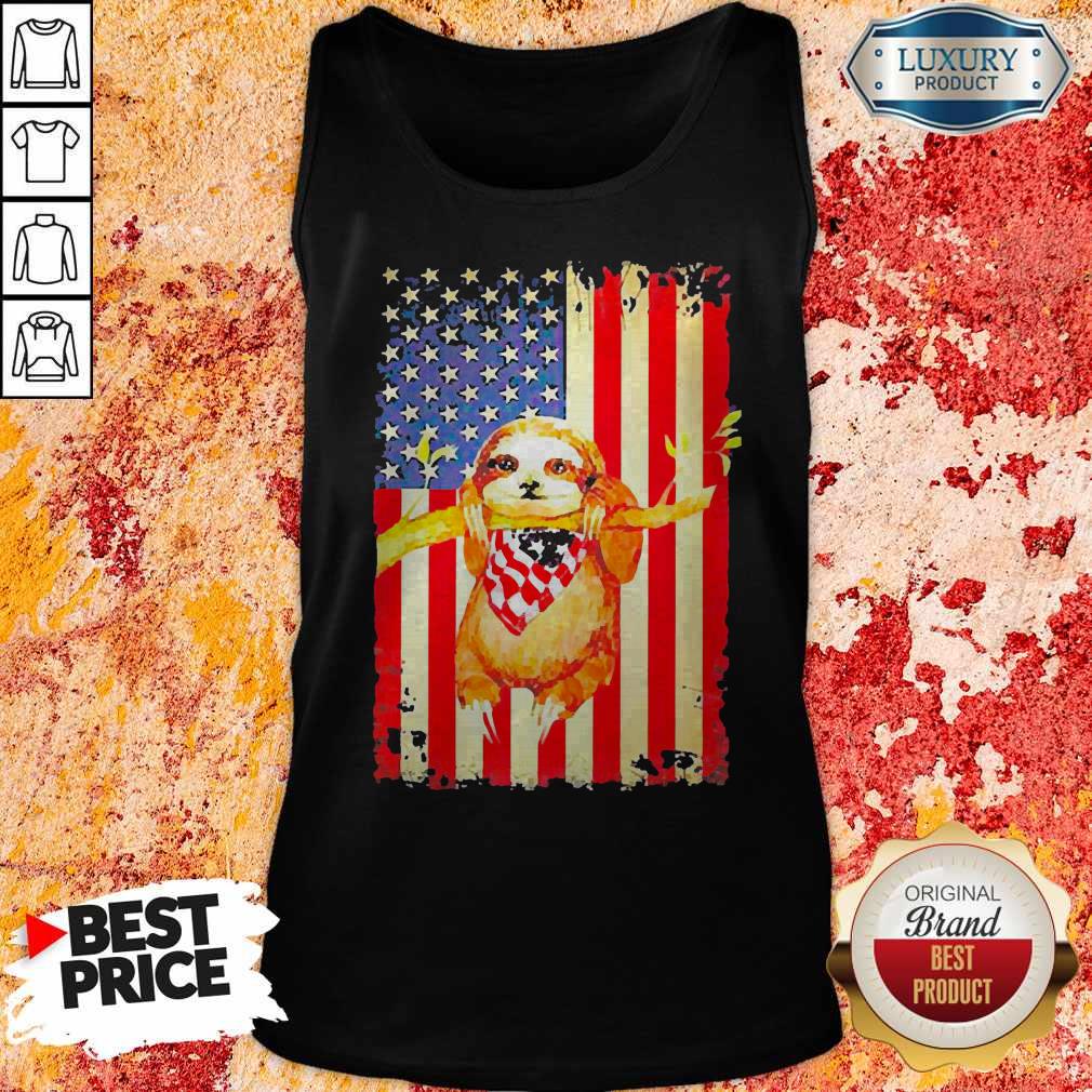 Premium Independence Day Sloth Tank Top