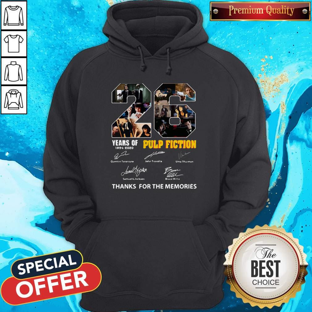 Top 22 Years Of 1994 2020 Pulp Fiction Thank You For The Memories Signatures Hoodie
