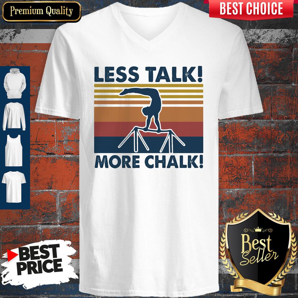 Top Gymnastics Less Talk More Chalk Vintage Retro V-neck