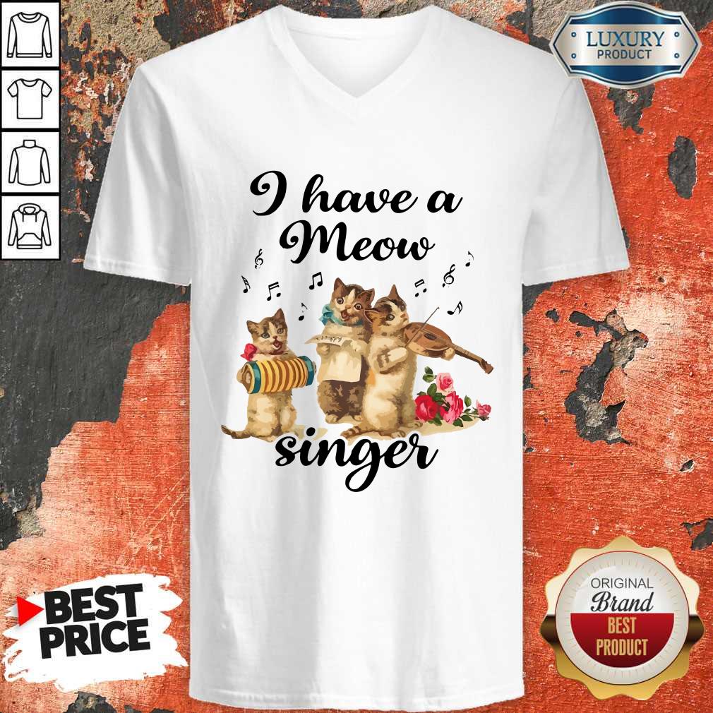 Top I Have A Meow Singer V-neck