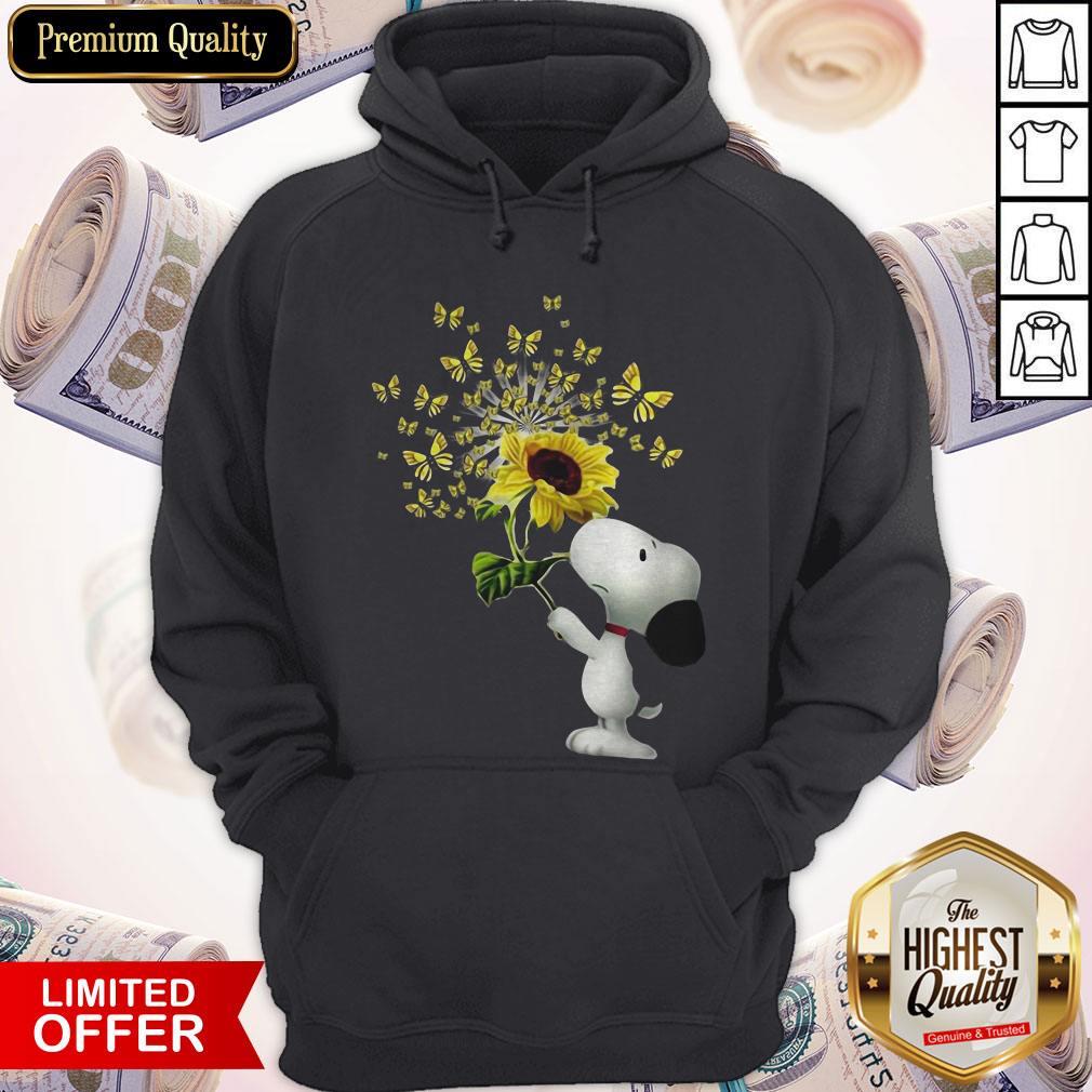 Top Snoopy Sunflower And Butterfly Hoodie