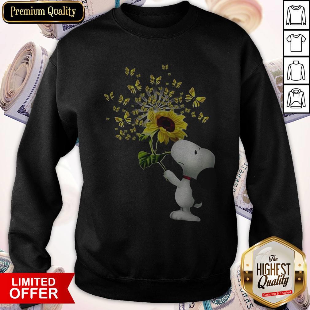 Top Snoopy Sunflower And Butterfly Sweatshirt