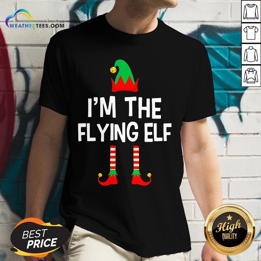 Gumer I’m The Flying Elf Christmas V-neck - Design By Weathertees.com