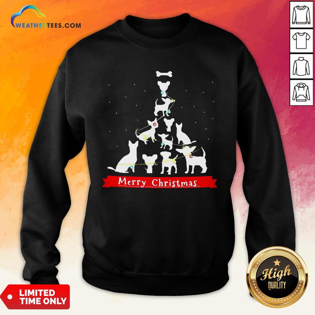 Best Dogs Tre Merry Christmas Ugly Sweatshirt- Design By Weathertees.com