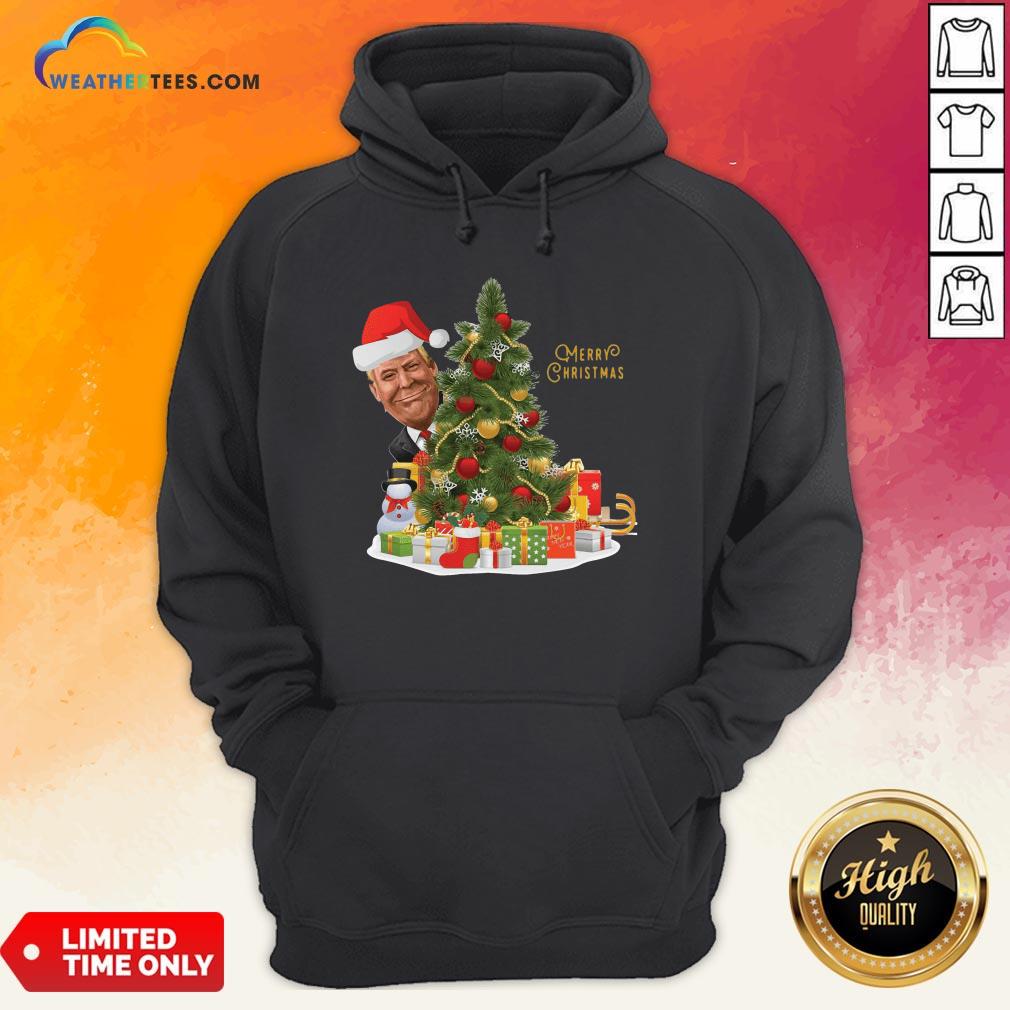 Best Donald Trump Merry Christmas Tree Hoodie - Design By Weathertees.com