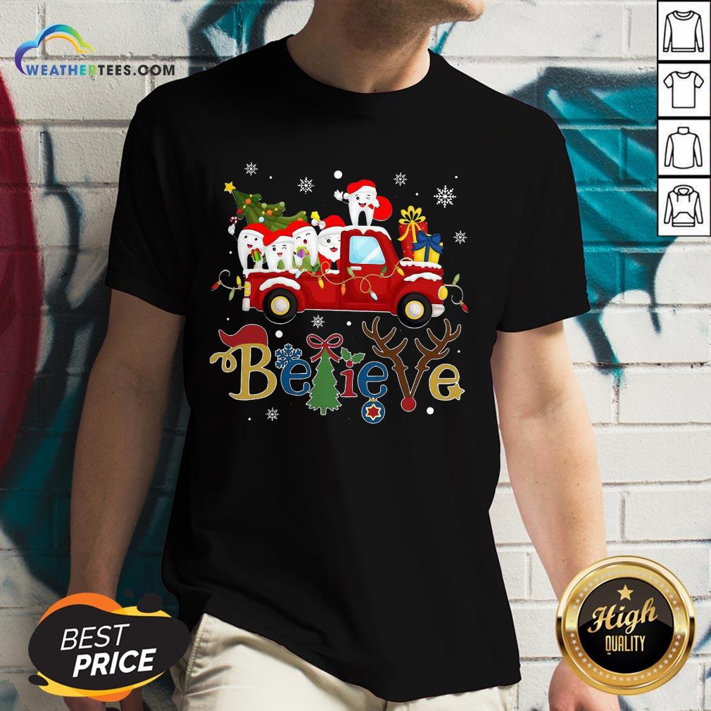 Good Dental Believe Merry Christmas V-neck - Design By Weathertees.com