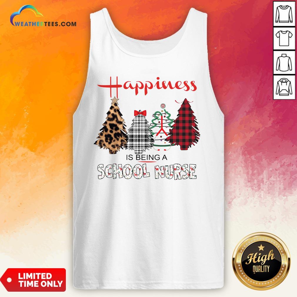 Look Happiness Is Being A School Nurse Christmas Tank Top - Design By Weathertees.com