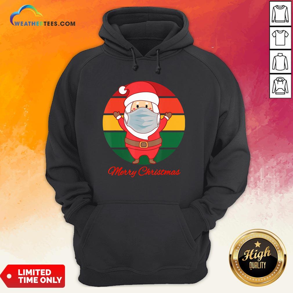 Pig Santa Mask Father Christmas Holidays Vintage Sunset Hoodie - Design By Weathertees.com