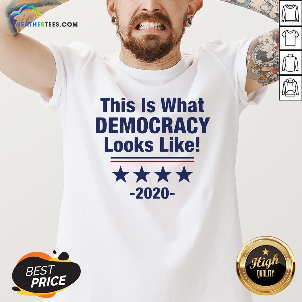 Pretty This Is What Democracy Looks Like 2020 V-neck - Design By Weathertees.com
