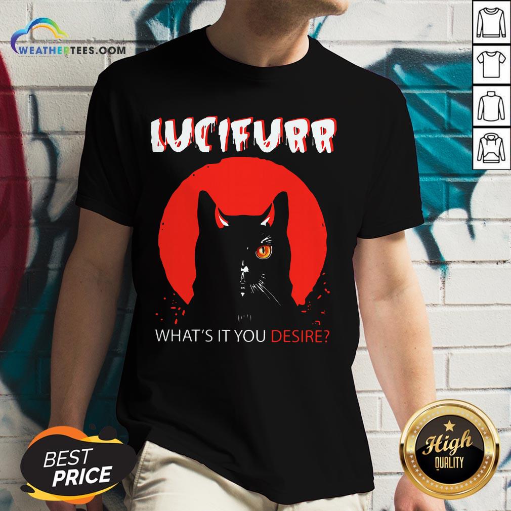 Trust Black Cat Lucifurr What’s It You Desire V-neck - Design By Weathertees.com