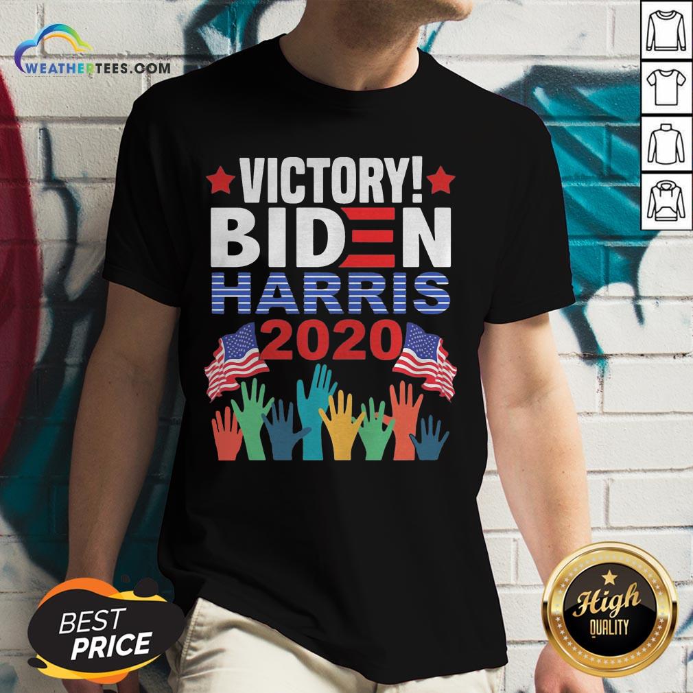  Well Victory Biden Kamala Harris 2020 American Flag V-neck- Design By Weathertees.com