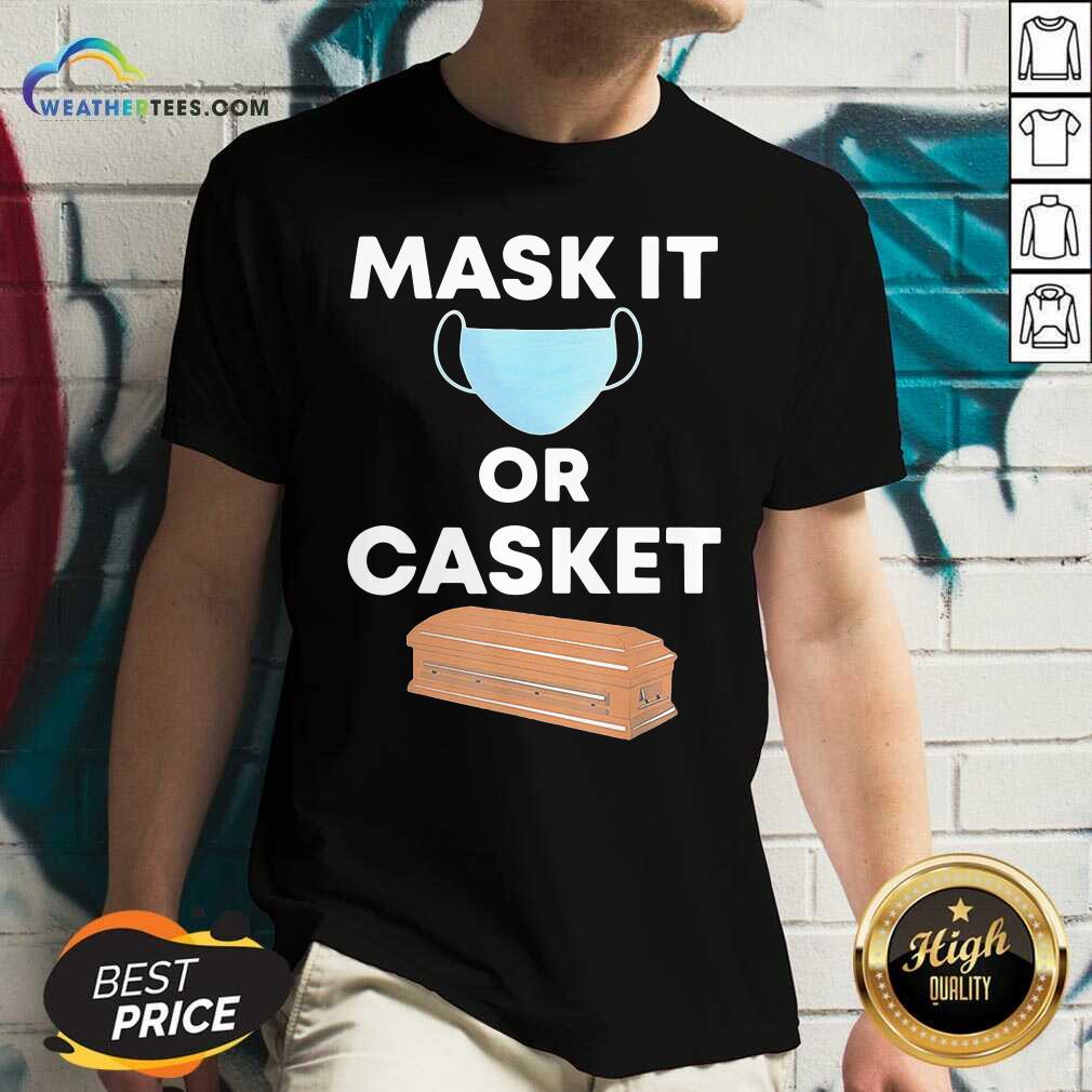 Mask It Or Casket V-neck - Design By Weathertees.com