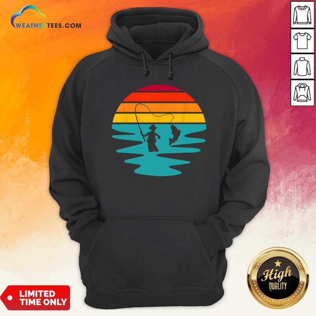 Sunset Artificial Nymph Fly Fishing Vintage Hoodie - Design By Weathertees.com