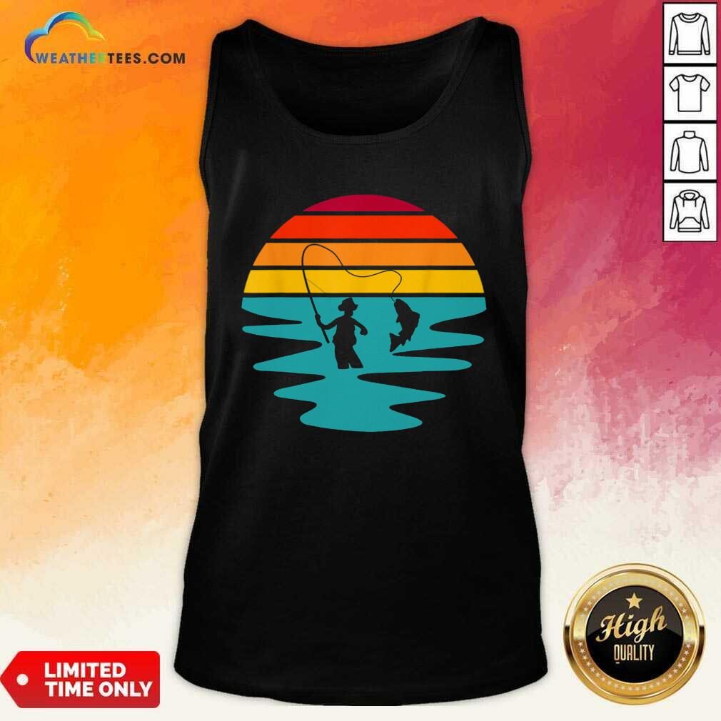 Sunset Artificial Nymph Fly Fishing Vintage Tank Top - Design By Weathertees.com