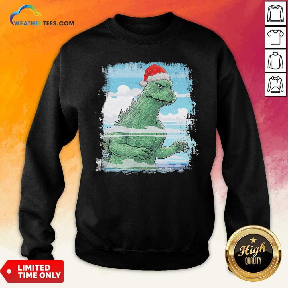 T-Rex Wear Hat Santa Claus Merry Christmas Sweatshirt - Design By Weathertees.com