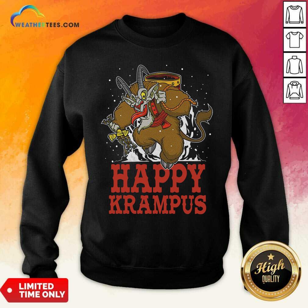 Happy Krampus Merry Christmas Sweatshirt - Design By Weathertees.com