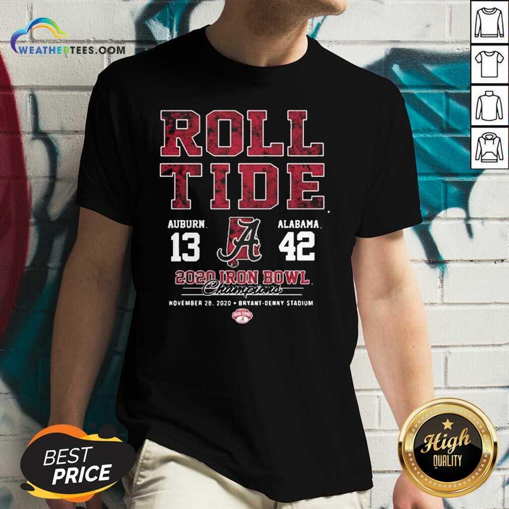 Roll Tide Auburn And Alabama 2020 Iron Bowl Champions V-neck - Design By Weathertees.com