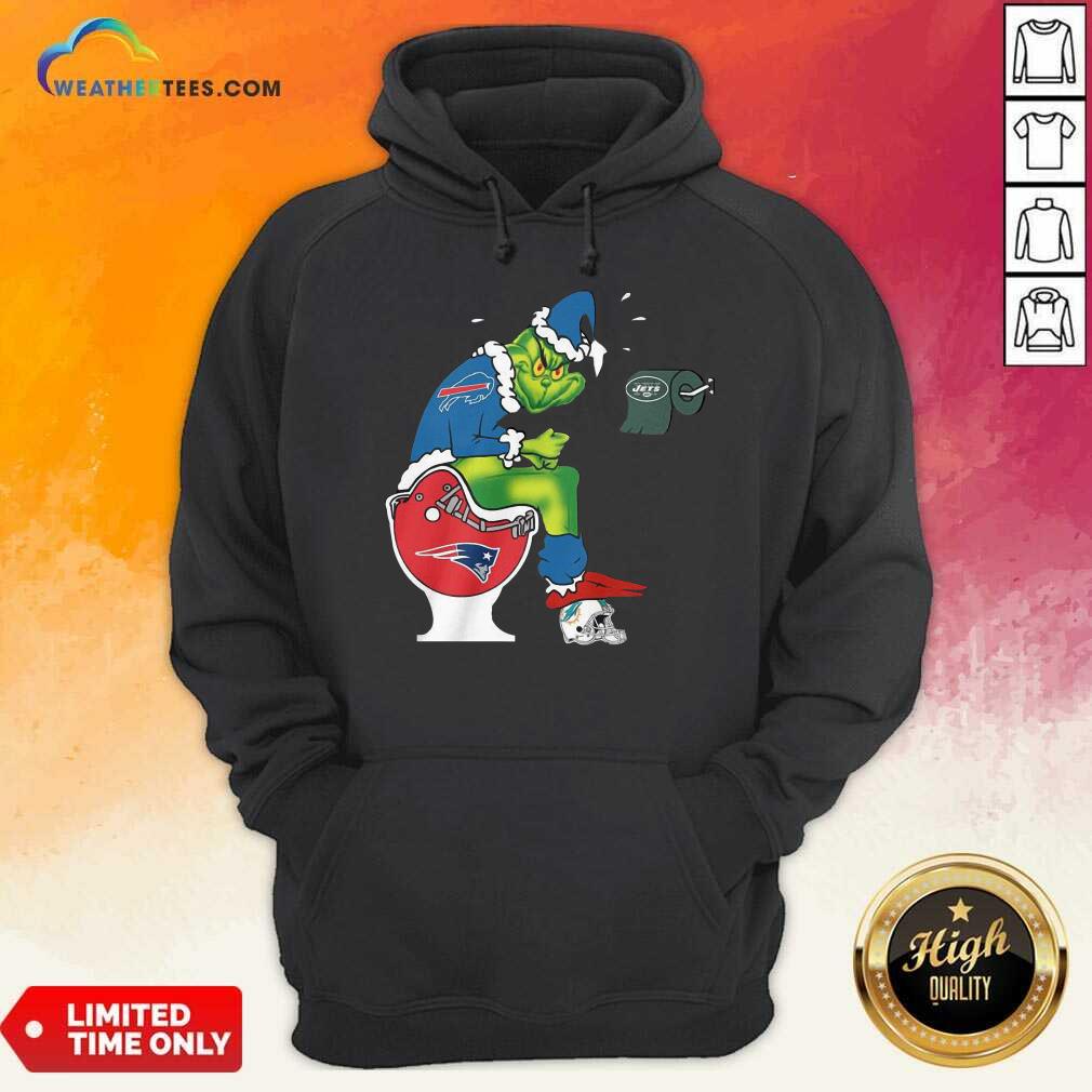 The Grinch Buffalo Bills Shit On Toilet New England Patriots Christmas Hoodie - Design By Weathertees.com