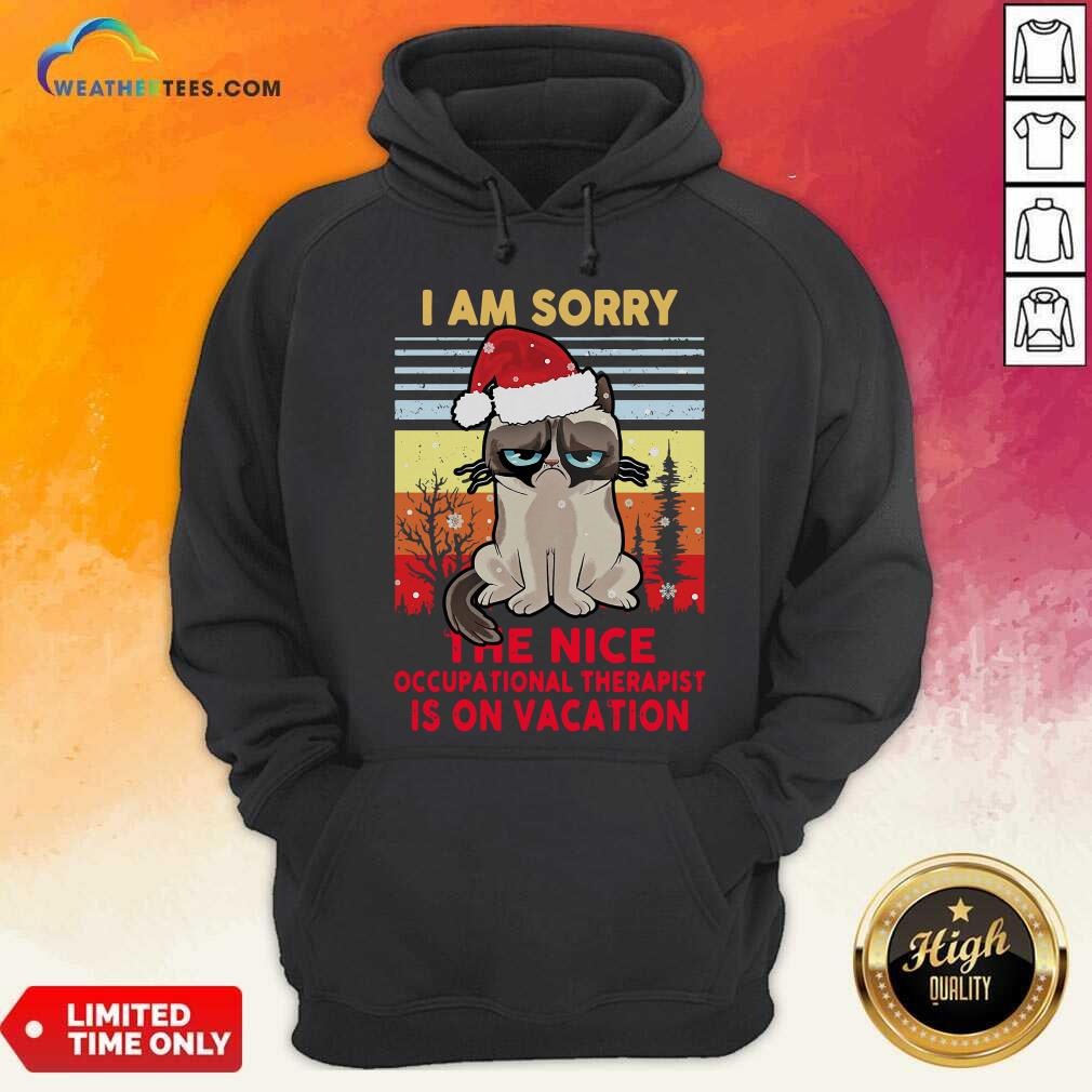 Cat Santa I Am Sorry The Nice Occupational Therapist Is On Vacation Ugly Christmas Hoodie - Design By Weathertees.com
