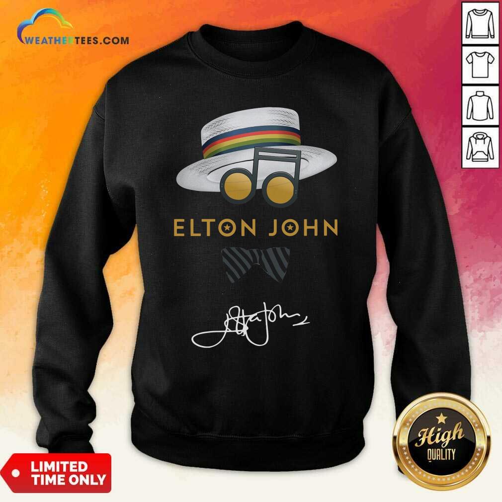 Elton John Hat Signature Sweatshirt - Design By Weathertees.com