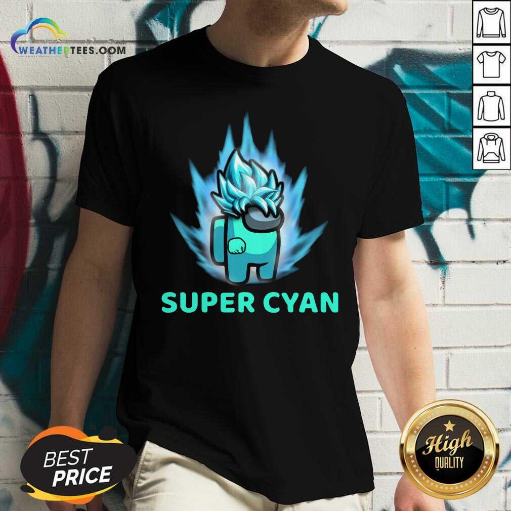 Imposter Among Us Super Cyan V-neck - Design By Weathertees.com