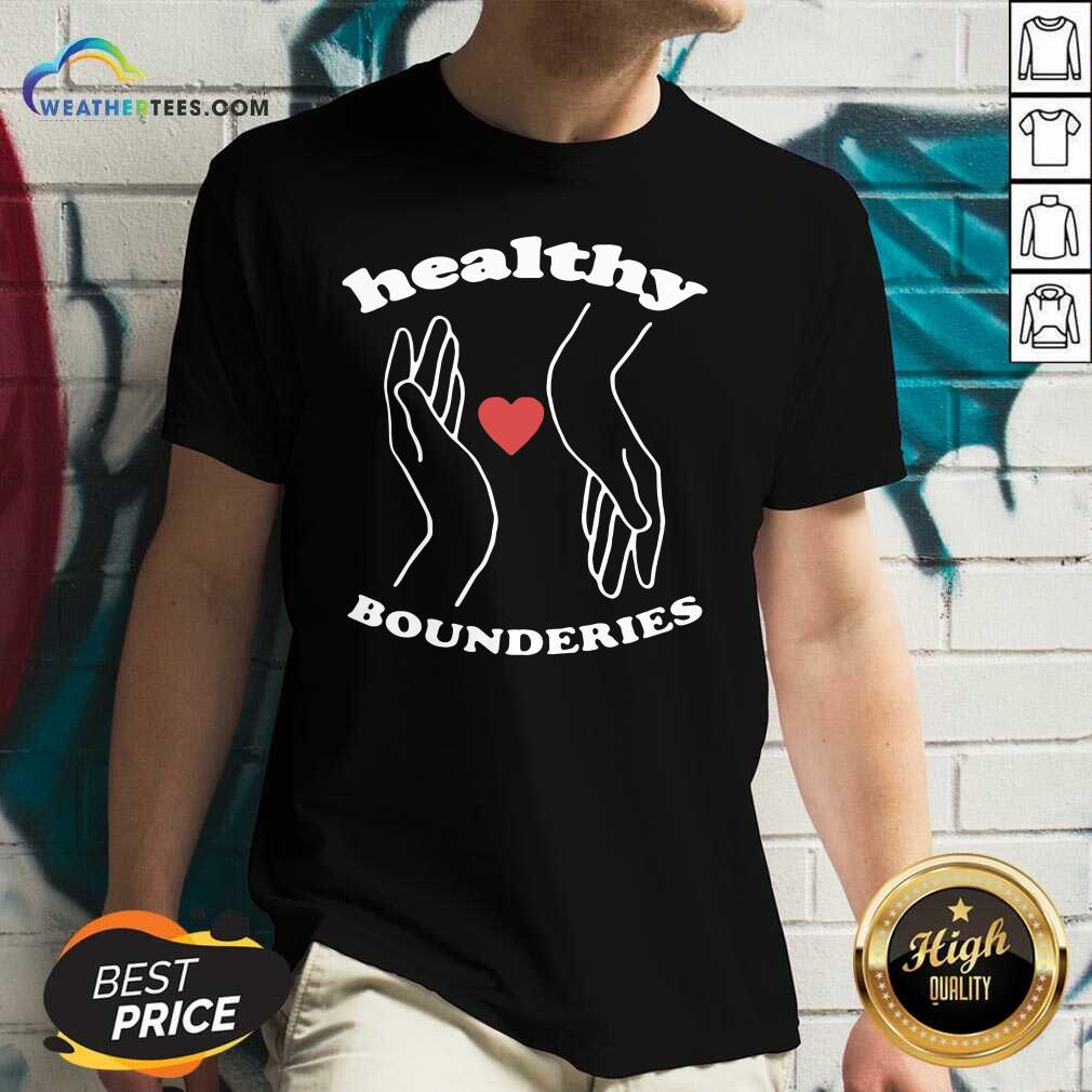 Healthy Boundaries Hand Heart V-neck - Design By Weathertees.com