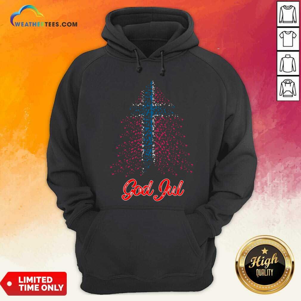 Tree England Flag God Jul Hoodie - Design By Weathertees.com