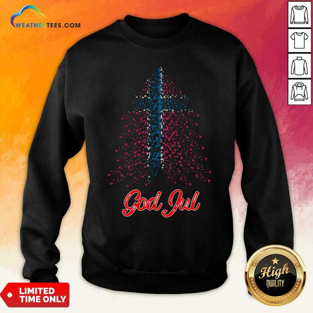 Tree England Flag God Jul Sweatshirt - Design By Weathertees.com