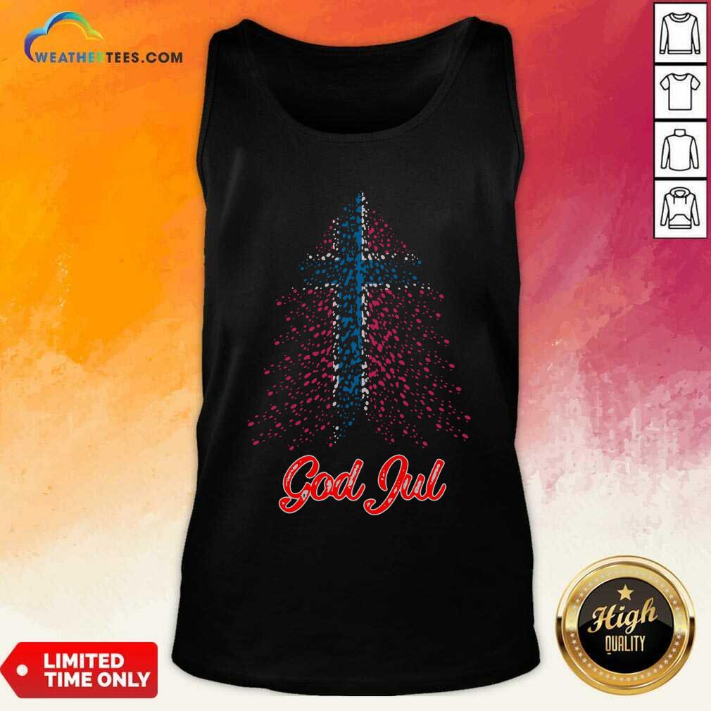 Tree England Flag God Jul Tank Top - Design By Weathertees.com