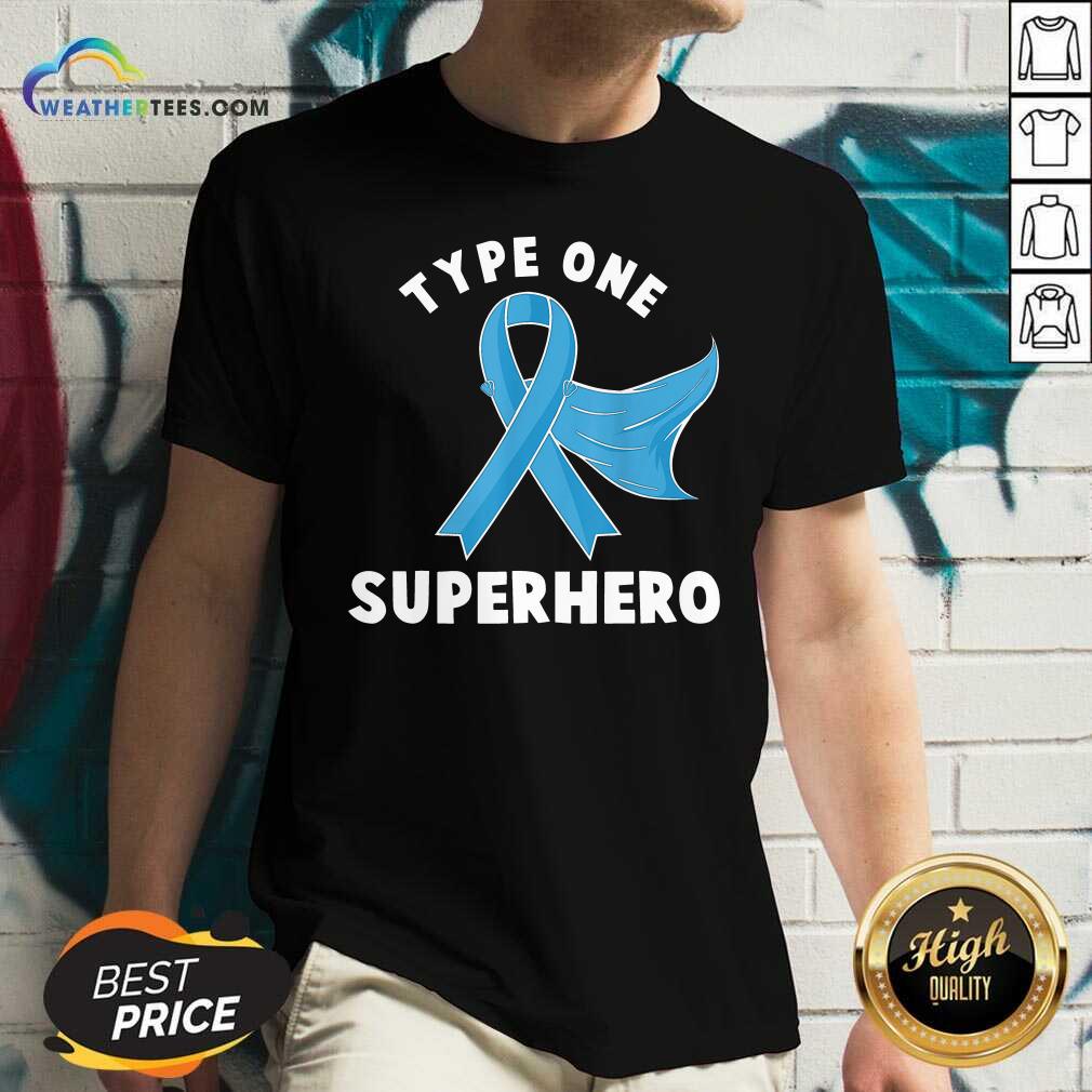 Type One Superhero Diabetes Awareness Diabetic V-neck - Design By Weathertees.com