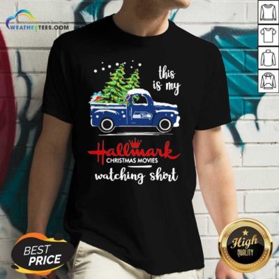 Seattle Seahawks This Is My Hallmark Christmas Movies Watching V-neck - Design By Weathertees.com