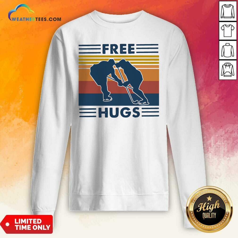 Free Hugs Vintage Retro Sweatshirt - Design By Weathertees.com