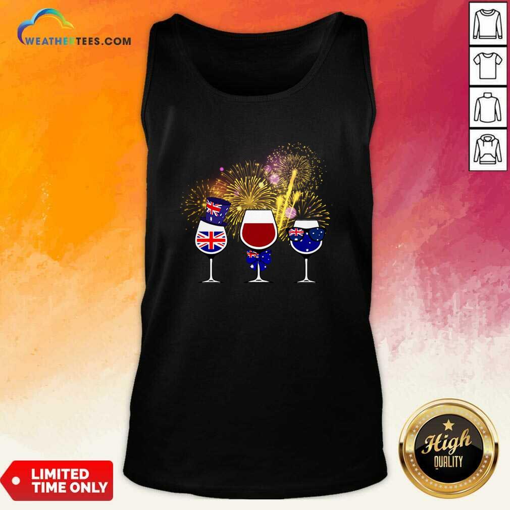 Three Wine England Flag Happy Tank Top - Design By Weathertees.com