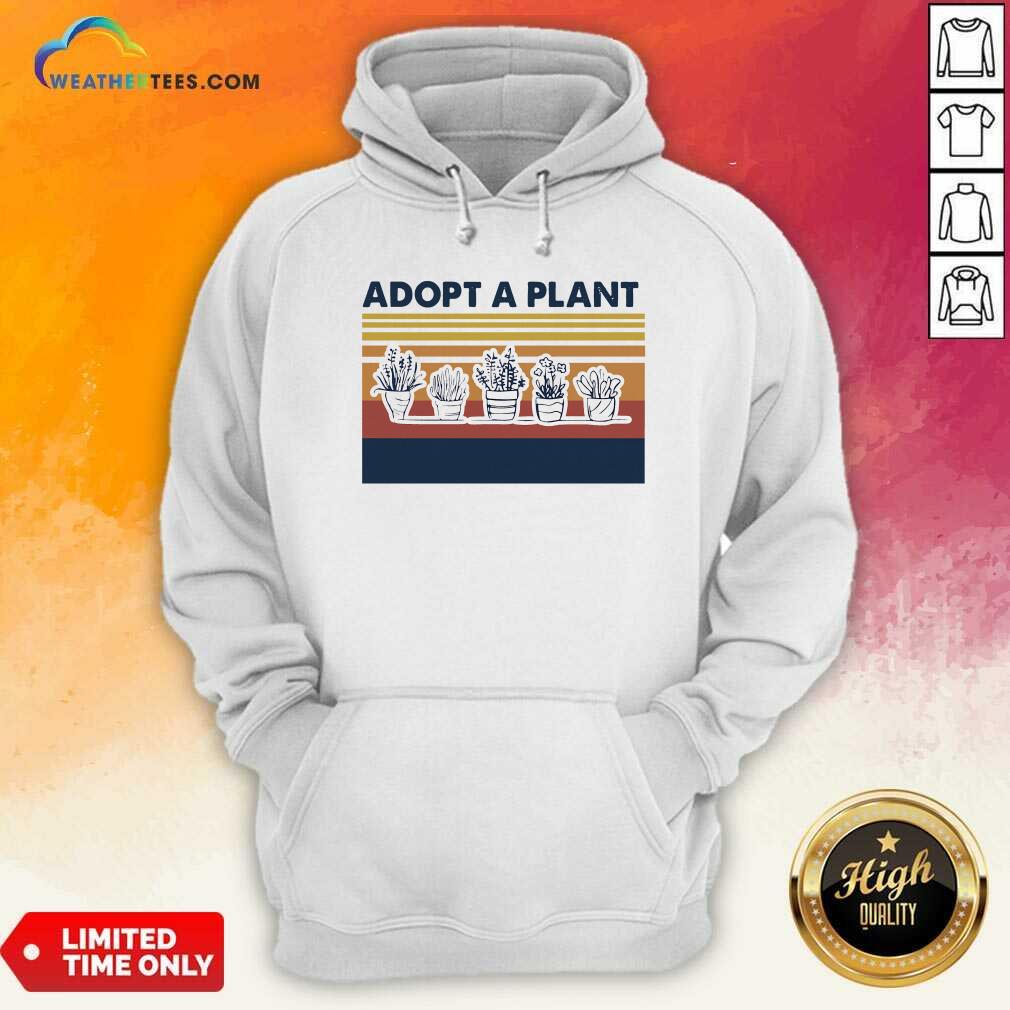 Adopt A Plant Vintage Retro Hoodie - Design By Weathertees.com