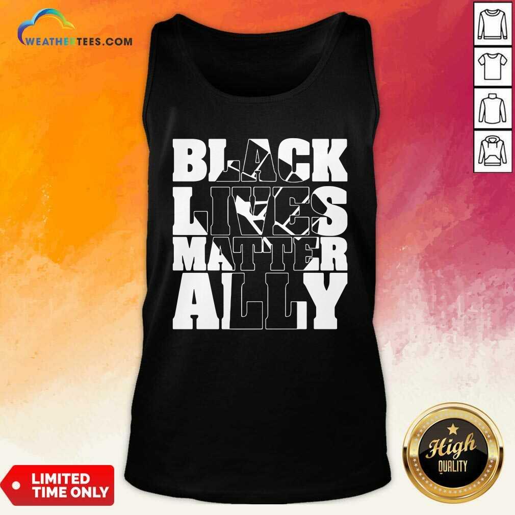 Black Lives Matter Ally White Tank Top - Design By Weathertees.com