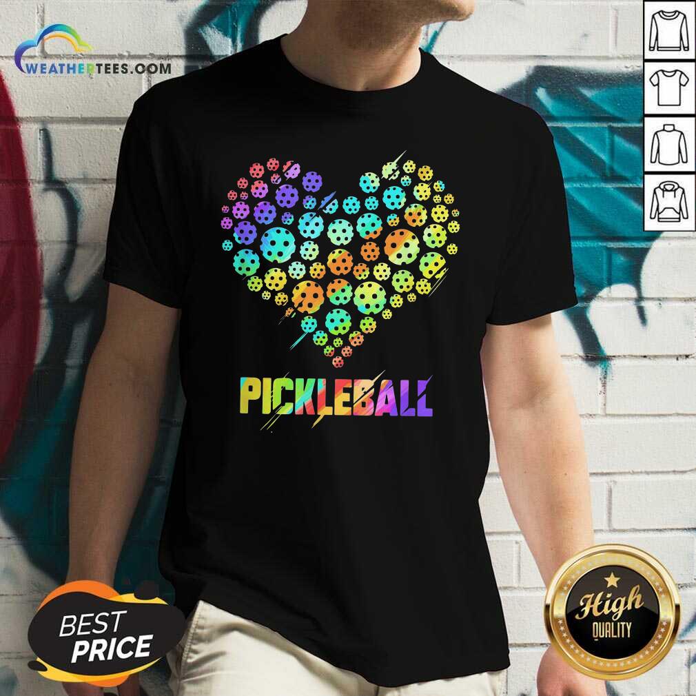 Heart Pickleball V-neck - Design By Weathertees.com