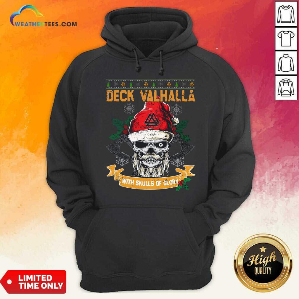 Santa Claus Deck Valhalla With Skulls Of Glory Ugly Merry Christmas Hoodie - Design By Weathertees.com