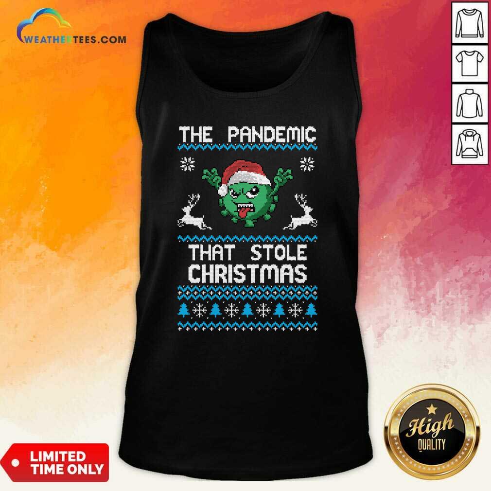 The Pandemic That Stole Christmas Corona Virus Wear Santa Hat Tank Top - Design By Weathertees.com