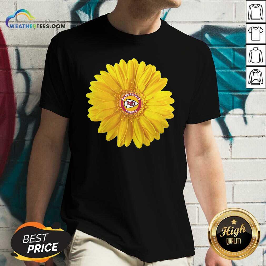 Kansas City Chiefs Sunflower V-neck - Design By Weathertees.com