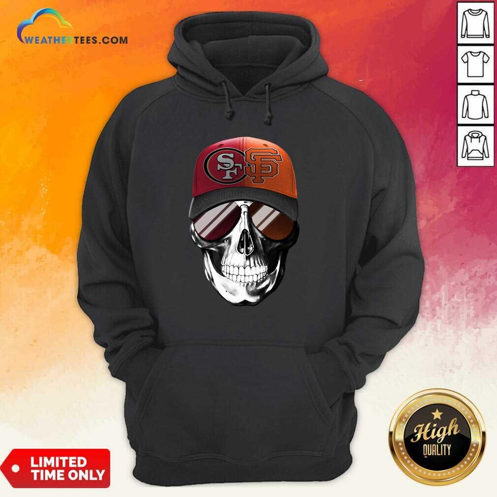San Francisco 49ers And Los Angeles Lakers Skull Sunglass Hoodie - Design By Weathertees.com