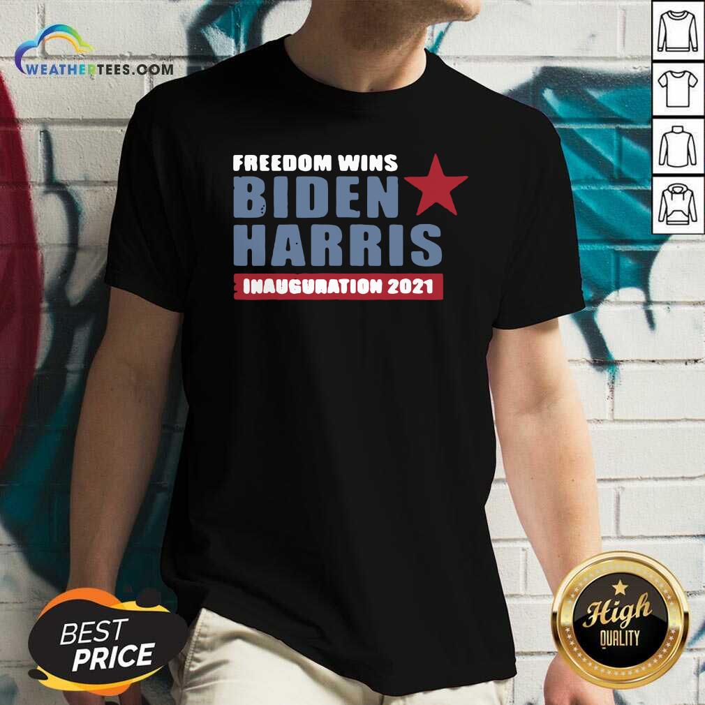 President Biden Harris Inauguration Day 2021 Freedom Wins V-neck - Design By Weathertees.com