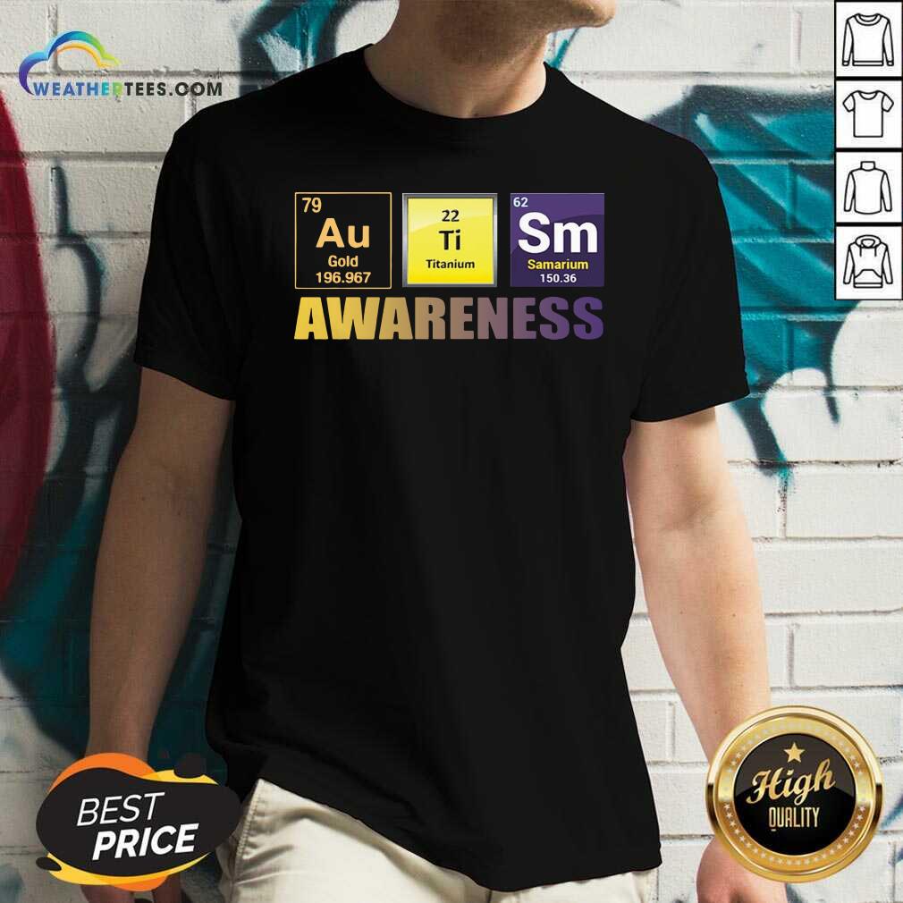 Autism Awareness Elements Gift V-neck - Design By Weathertees.com