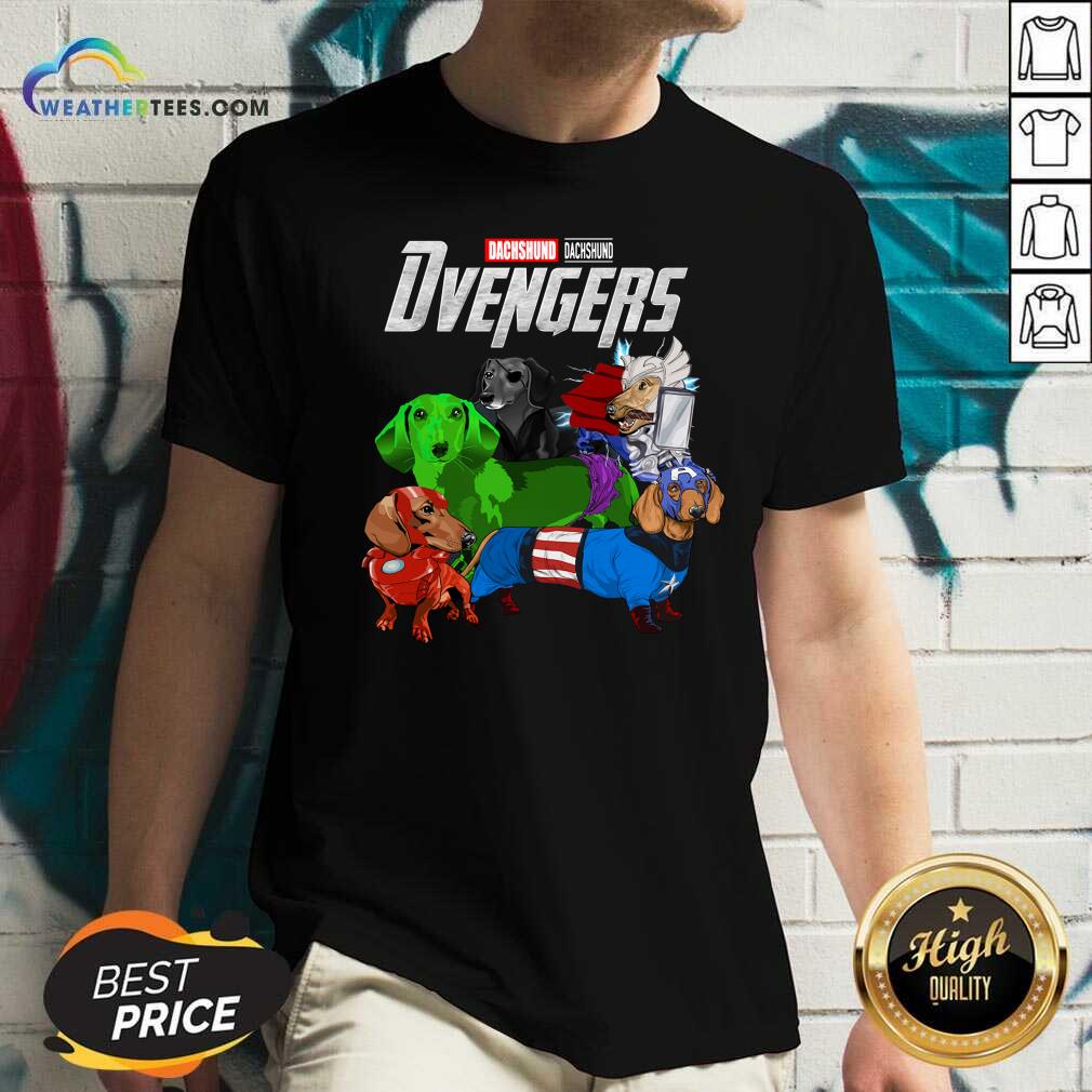 Avengers Dachshund Dvengers V-neck - Design By Weathertees.com
